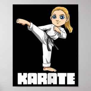 Karate Mädchen Kämpferin Poster