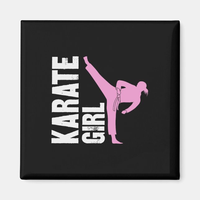 Karate-Mädchen Kampfsport Mädchen Selbstverteidigu Magnet (Vorne)