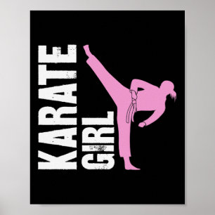 Karate-Mädchen Kampfsport Mädchen Selbstverteidigu Poster