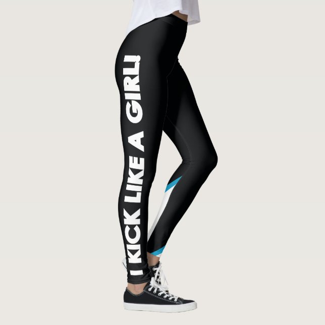 Karate-Mädchen - schwarze Motto-Leggings Leggings (Rechts)