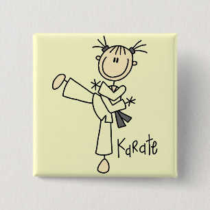 Karate Mädchen T-Shirts und Geschenke Button