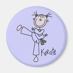 Karate-Mädchen-T-Shirts und Geschenke Magnet