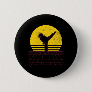 Karate-Mädchen Vintage  Button