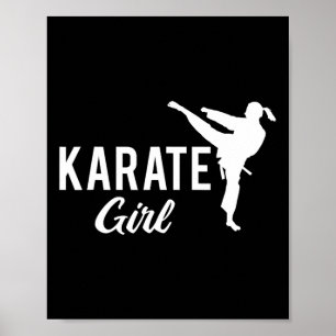 Karate-Mädchen Zopf Kämpferin Weiß Martial Arts Ta Poster