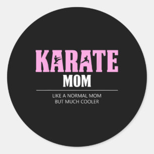Karate Mama Funny Cooler Runder Aufkleber