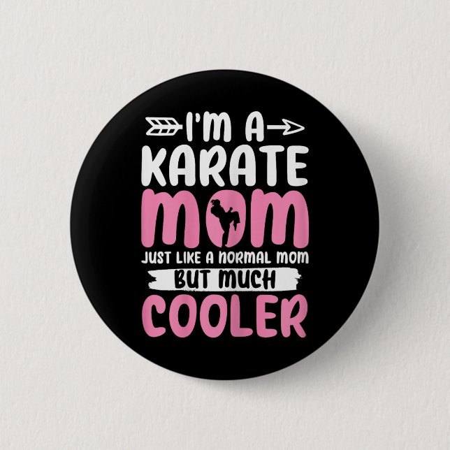 Karate Mama Funny Karate Martial Arts Black Belt M Button (Vorderseite)