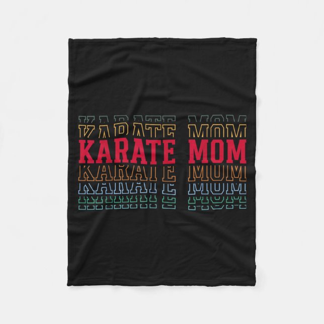Karate-Mama Lustiger Schichttext Mutter Mama Coach Fleecedecke (Vorderseite)