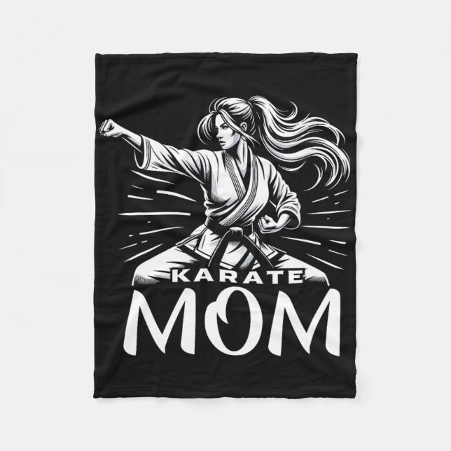 Karate Mama Martial Arts Mother Family Bonding Fleecedecke (Vorderseite)