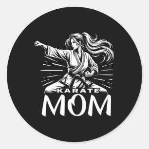 Karate Mama Martial Arts Mother Family Bonding Runder Aufkleber