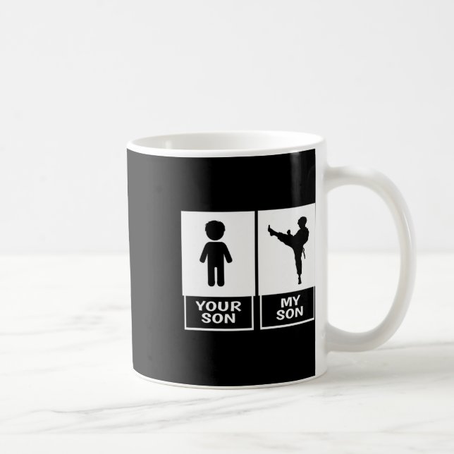 Karate Mama oder Vater Ihres Söhns Kaffeetasse (Rechts)