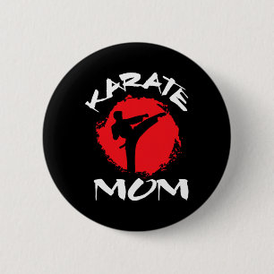 Karate-Mama Vintage-Märtyrer-Kunst Selbstverteidig Button