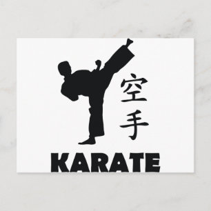 Karate-man-chinesische Symbole Postkarte