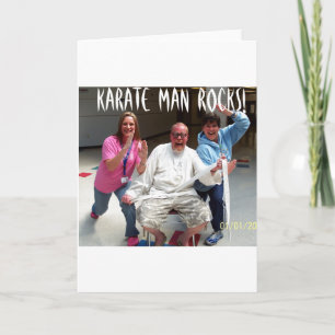 Karate Man Rocks T-Shirt Karte