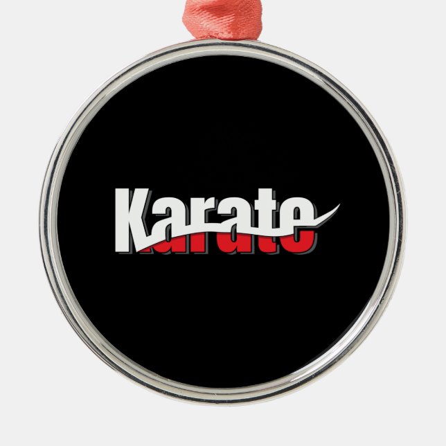 Karate Martial Arts Abstrakt Swish Ornament Aus Metall (Vorne)