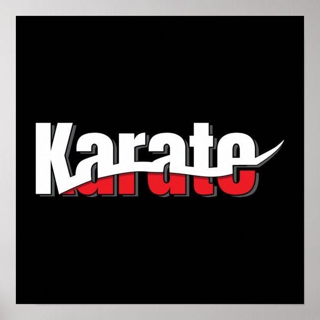 Karate Martial Arts Abstrakt Swish Poster (Vorne)