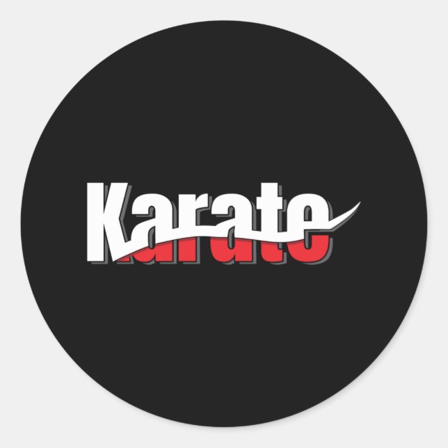 Karate Martial Arts Abstrakt Swish Runder Aufkleber (Vorderseite)