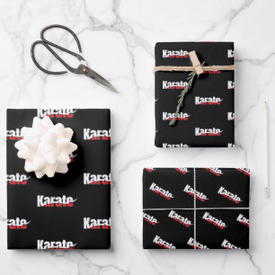 Karate Martial Arts abstrakter Schwung Geschenkpapier Set