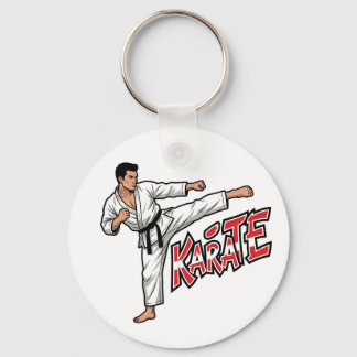 Karate Martial Arts Fighter High Kick keychain Schlüsselanhänger