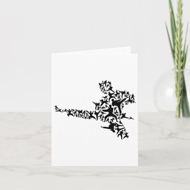 Karate Martial Arts Flying Kick Boxing Kickboxer T Karte (Vorderseite)