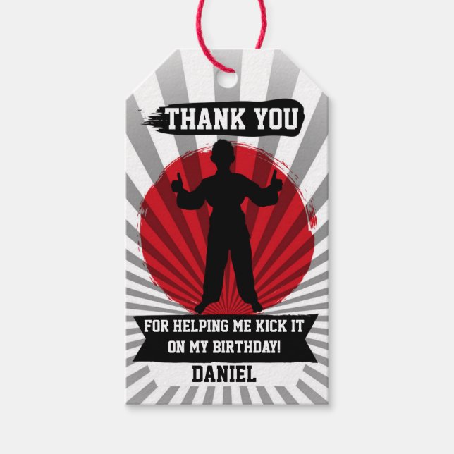 Karate Martial Arts Geburtstagsparty Geschenktags  Geschenkanhänger (Vorderseite)