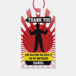 Karate Martial Arts Geburtstagsparty Gift Tags Geschenkanhänger