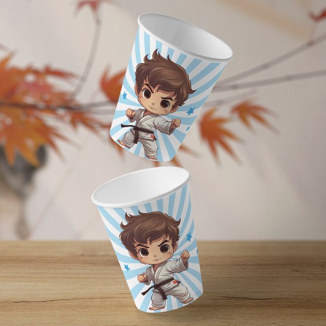 Karate Martial Arts Geburtstagsparty Pappbecher (Sensei-approved Tableware!  Power-packed punch of fun on each sip with our martial arts paper cups!)