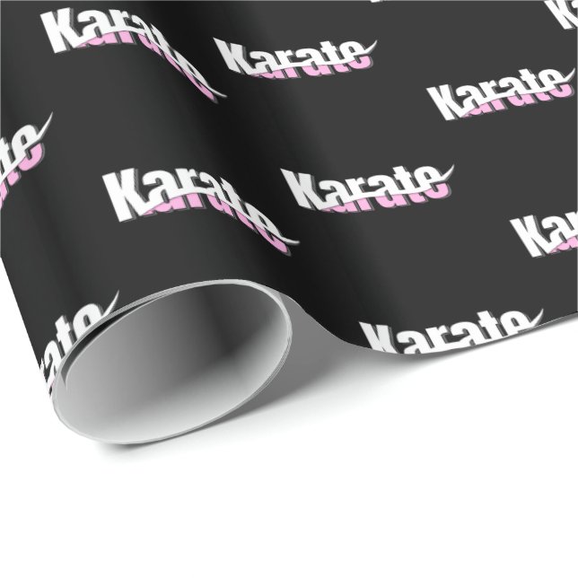 Karate Martial Arts Girly Pink Geschenkpapier (Rolleneckpunkt)