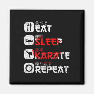 Karate Martial Arts Japanisch Sun essen Sleep Kara Magnet