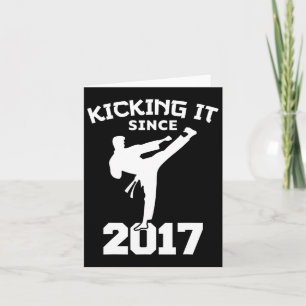 Karate Martial Arts Kicking seit Funny Kid Bir Karte