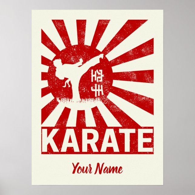Karate Martial Arts mit japanischer aufstrebender  Poster (Vorne)