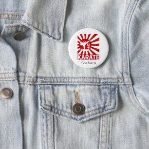 Karate Martial Arts mit Vintagem japanischem Desig Button