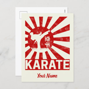 Karate Martial Arts mit Vintagem japanischem Desig Feiertagspostkarte