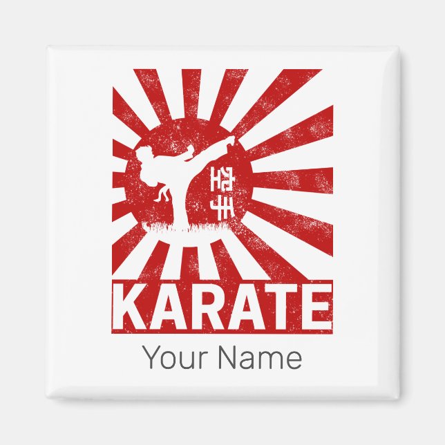 Karate Martial Arts mit Vintagem japanischem Desig Magnet (Vorne)