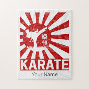 Karate Martial Arts mit Vintagem japanischem Desig Puzzle