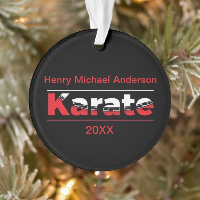 Karate Martial Arts Red Ornament (Baum)