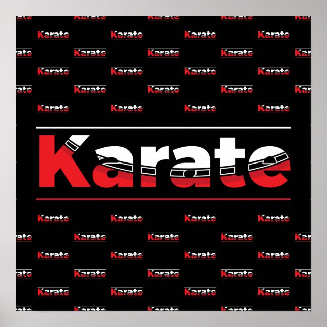 Karate Martial Arts Red Poster (Vorne)