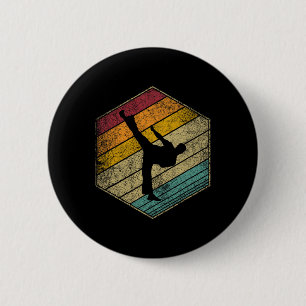 Karate Martial Arts Retro Style Vintager 70er 80er Button
