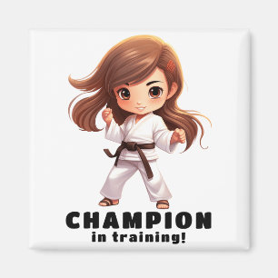 Karate Martial Arts T-Shirt für Mädchen Magnet