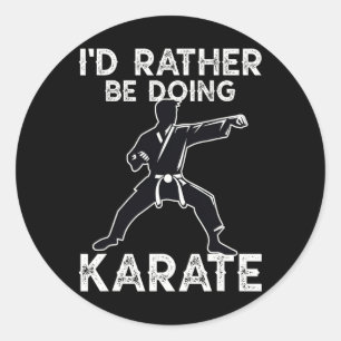 Karate Martial Arts Training Funny Karate Grafik Runder Aufkleber