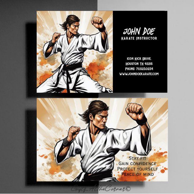Karate Master Instructor Business Card Visitenkarte (Von Creator hochgeladen)