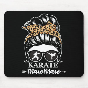 Karate Mawmaw Messy Bun Hair Funny Karate Fighter Mousepad