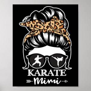 Karate Mimi Messy Bun Hair Funny Karate Fighter Mi Poster