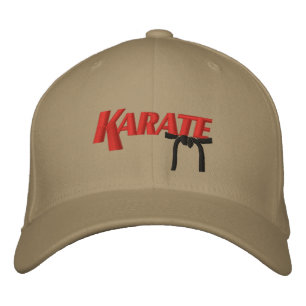 Karate mit schwarzem Gürtel Bestickte Kappe