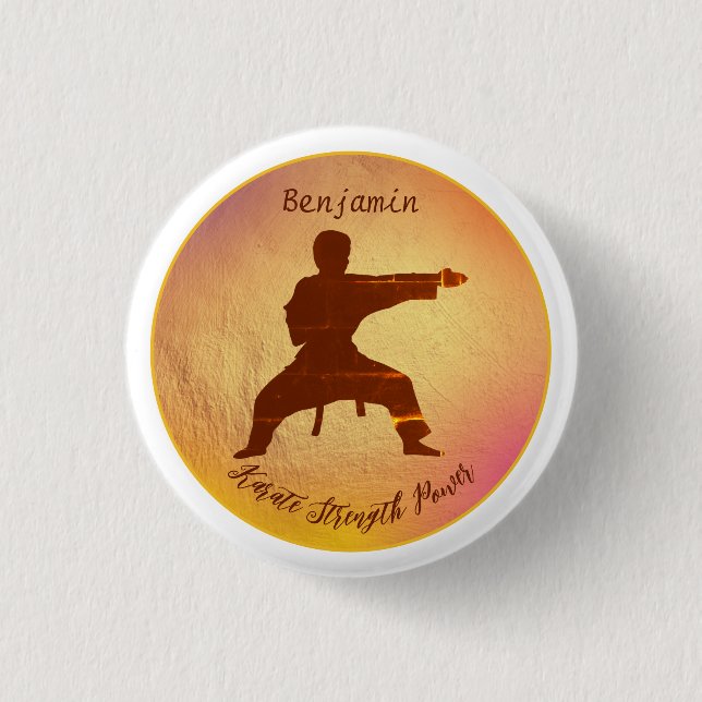 Karate Modern Martial Arts Name Personalisiert Button (Vorderseite)