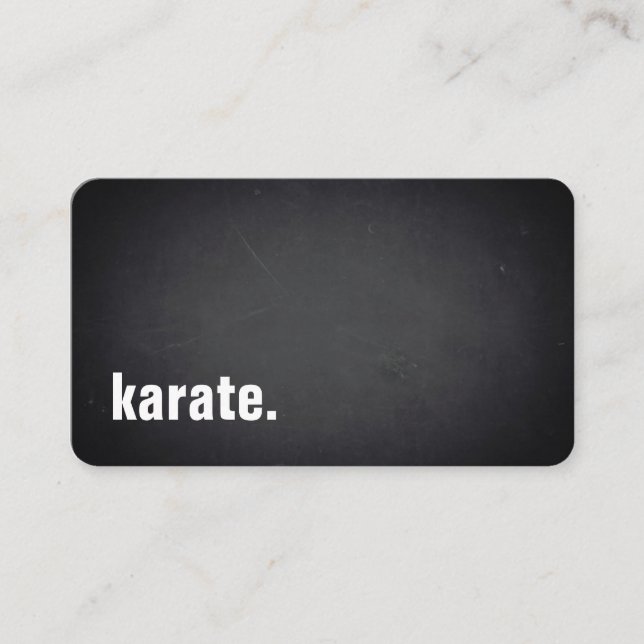 karate. Modern Minimalist Blackboard Professional Visitenkarte (Vorderseite)
