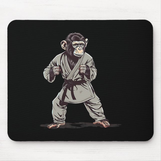 Karate Monkey Kickboxing Judo Jiu-jitsu Mixed Mart Mousepad (Vorne)