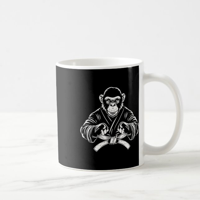 Karate Monkey Zeichnend Kickboxing Jiu-jitsu Mixed Kaffeetasse (Rechts)