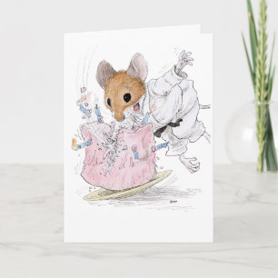 Karate Mouse Birthday Card Karte