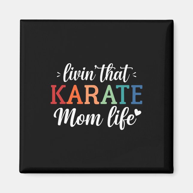 Karate-Mutter-Leben Retro -  Magnet (Vorne)