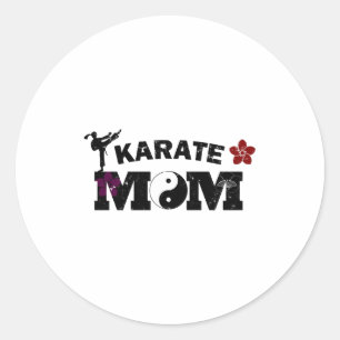 Karate-Mutter T-Shirt Runder Aufkleber